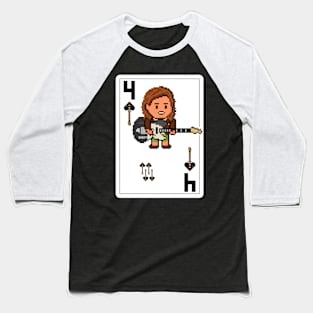 Pixelrockstars Four of Spades Playing Card Baseball T-Shirt